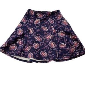 Hollister Mini Skirt-  Size: S - A-Line Flare - Blue-Purple- Floral